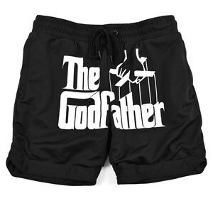 The Godfather x Shoe Palace Mens Activewear Shorts Large Black Big Logo Mesh EUC